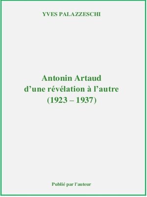 cover image of Antonin Artaud, d'une révélation à l'autre (1923-1937)